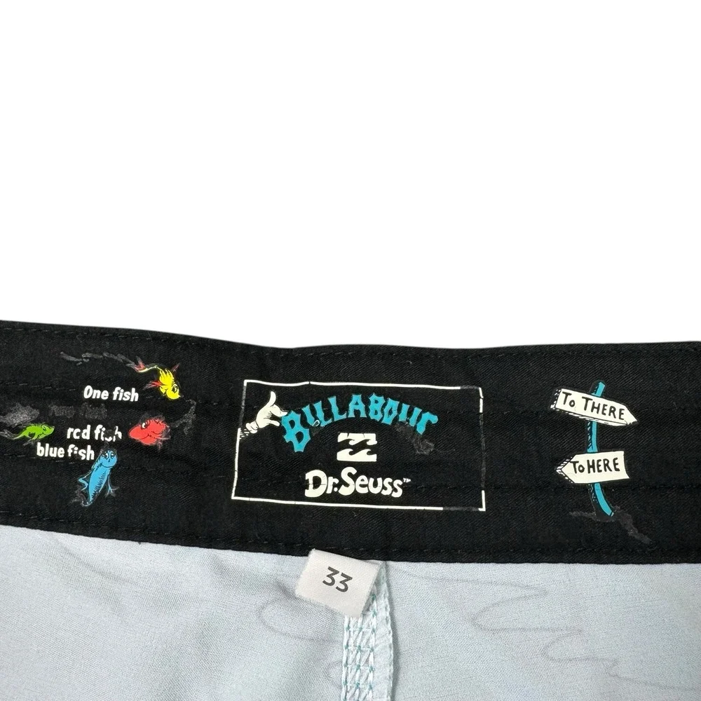 Billabong X‎ Dr Suess Blue Ocean Fish Men's Boardshort Size 33